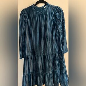 Shoshanna Teal Pleated Mini Dress